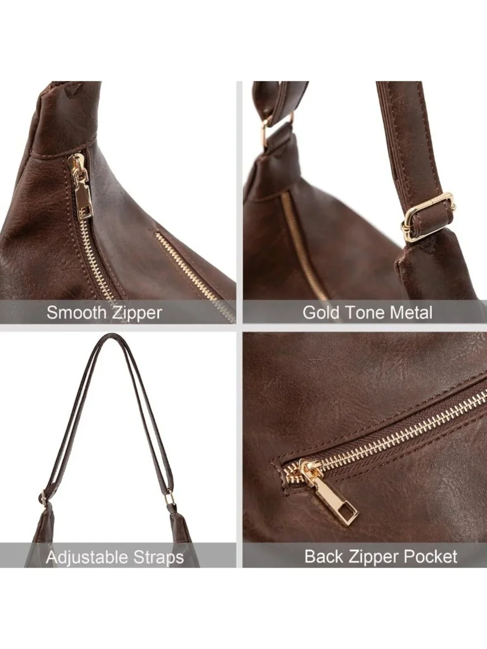 Stylish Foldable Hobo Bag for Women - Versatile Shoulder & Crossbody Purse